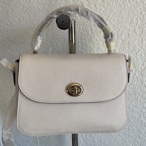 Coach Handbag Cream with Snakeskin Handle